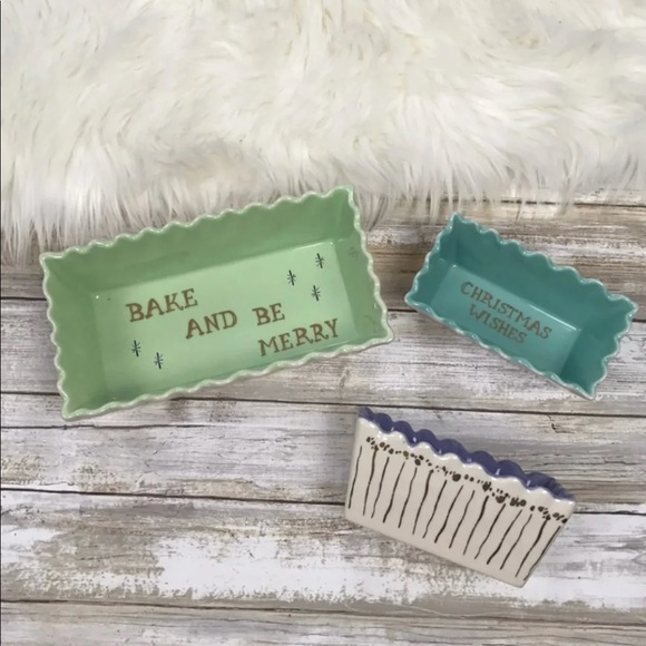 Anthropologie Other - Anthropologie L'Hiver Christmas Bread Loaf Pan Set